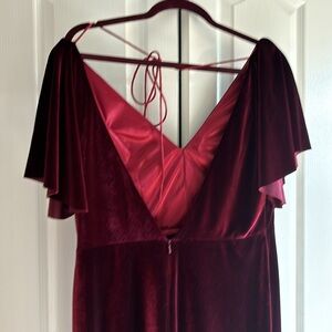 Anthropologie Jenny Yoo red velvet dress size 14 - altered length fit for 5’4”